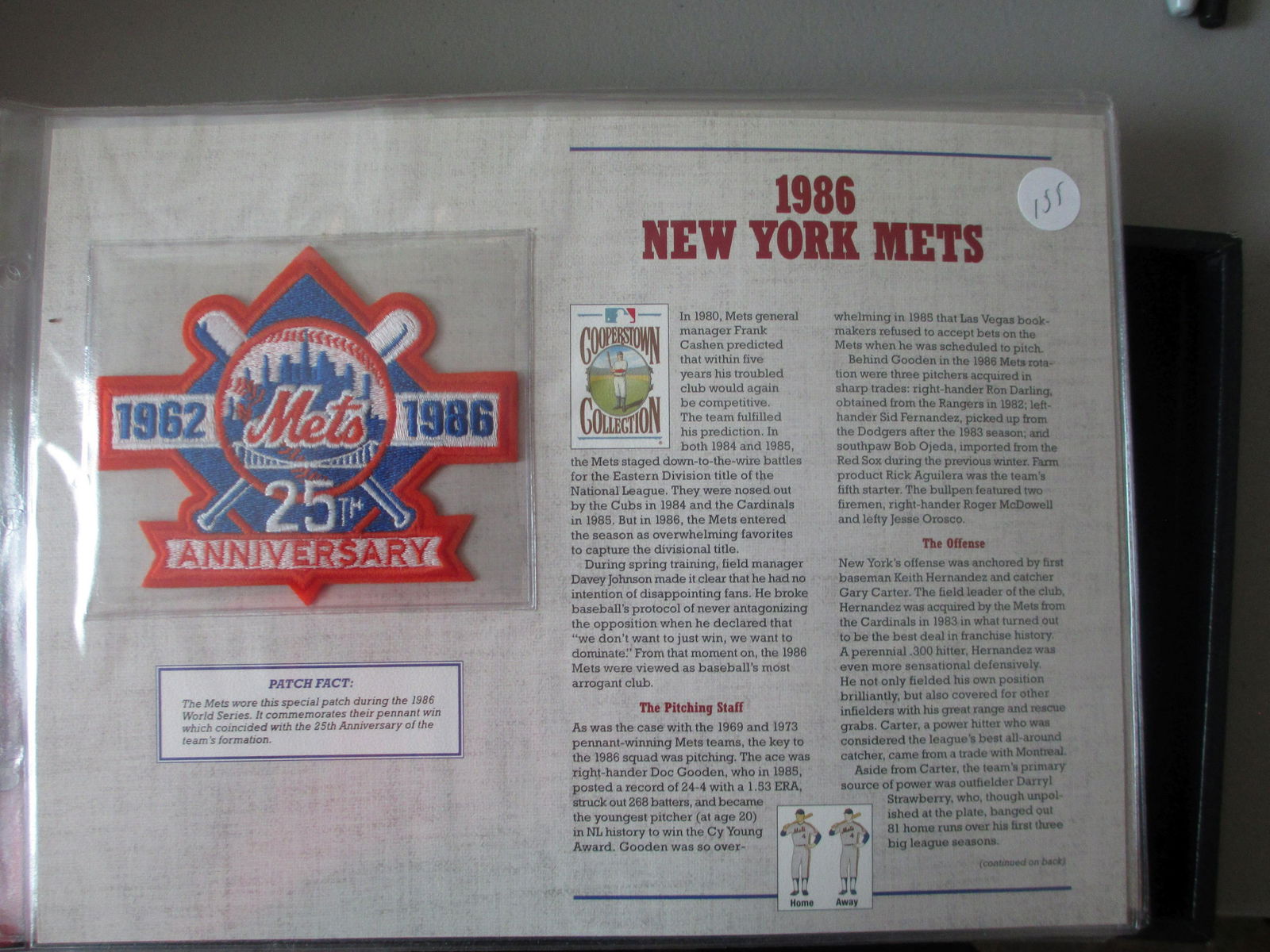 rare patch on card 1986 new york mets (1 of 1)
