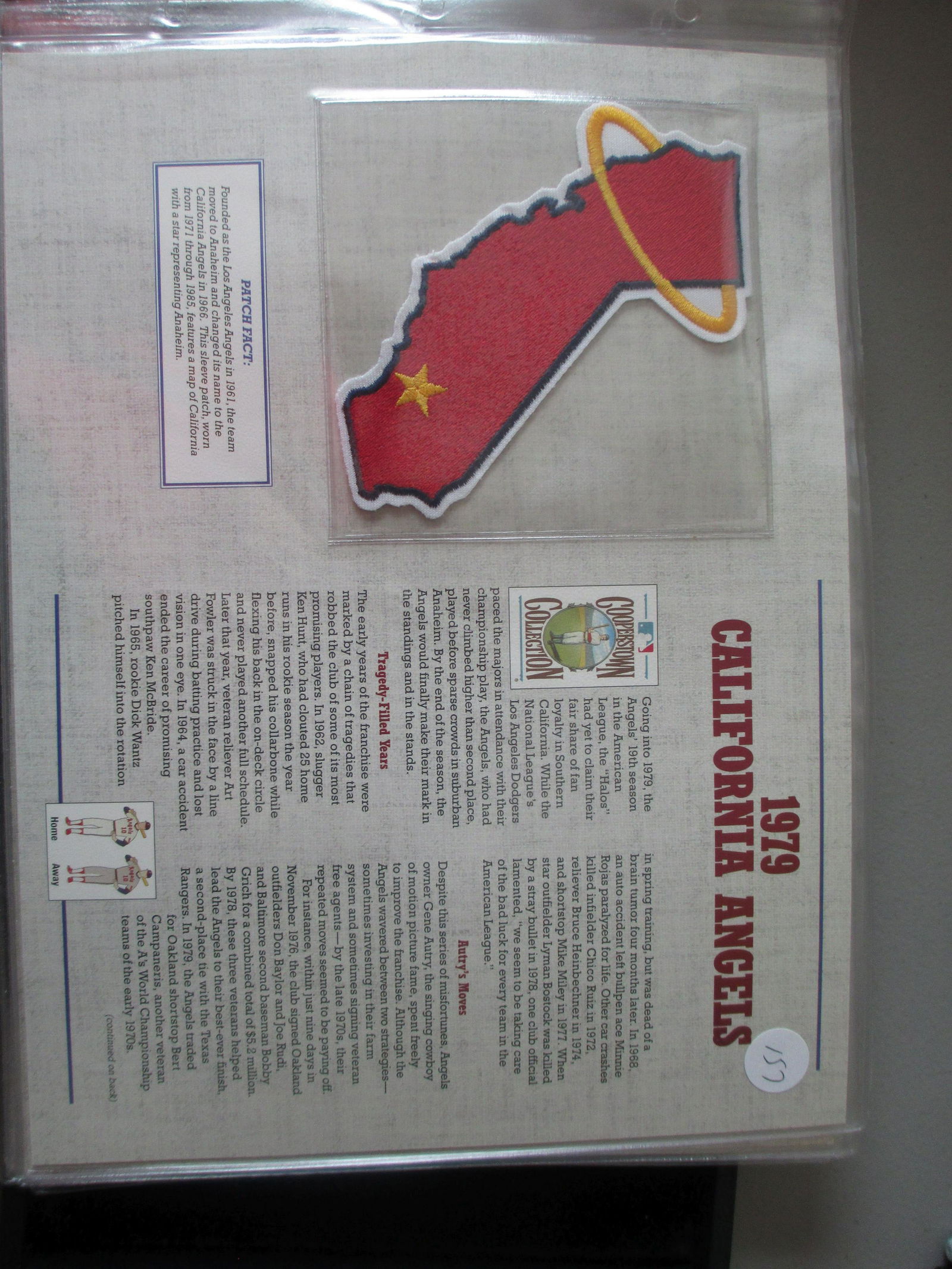 rare patch on card 1979 california angels (1 of 1)