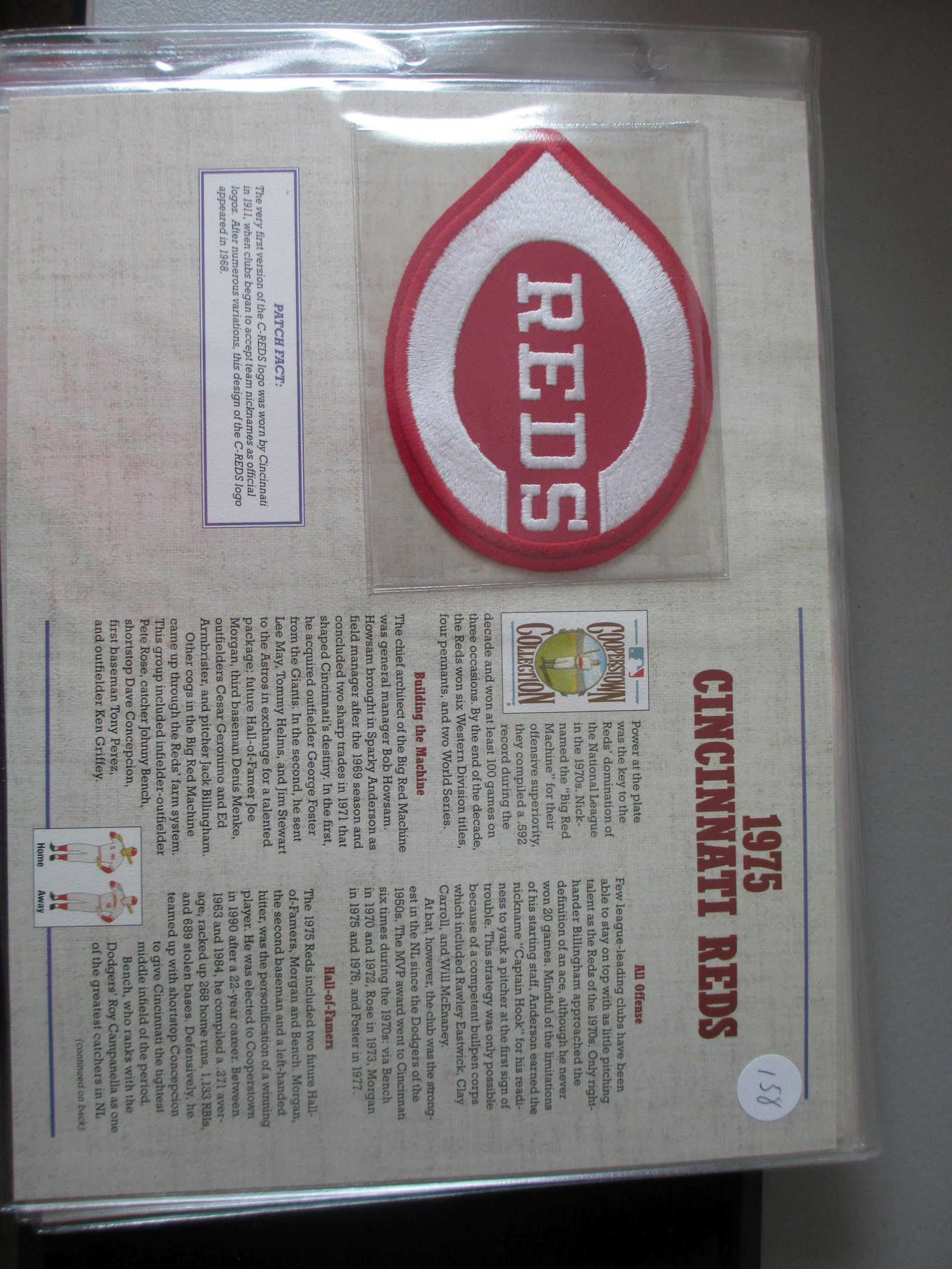 rare patch on card 1975 cincinnati reds (1 of 1)