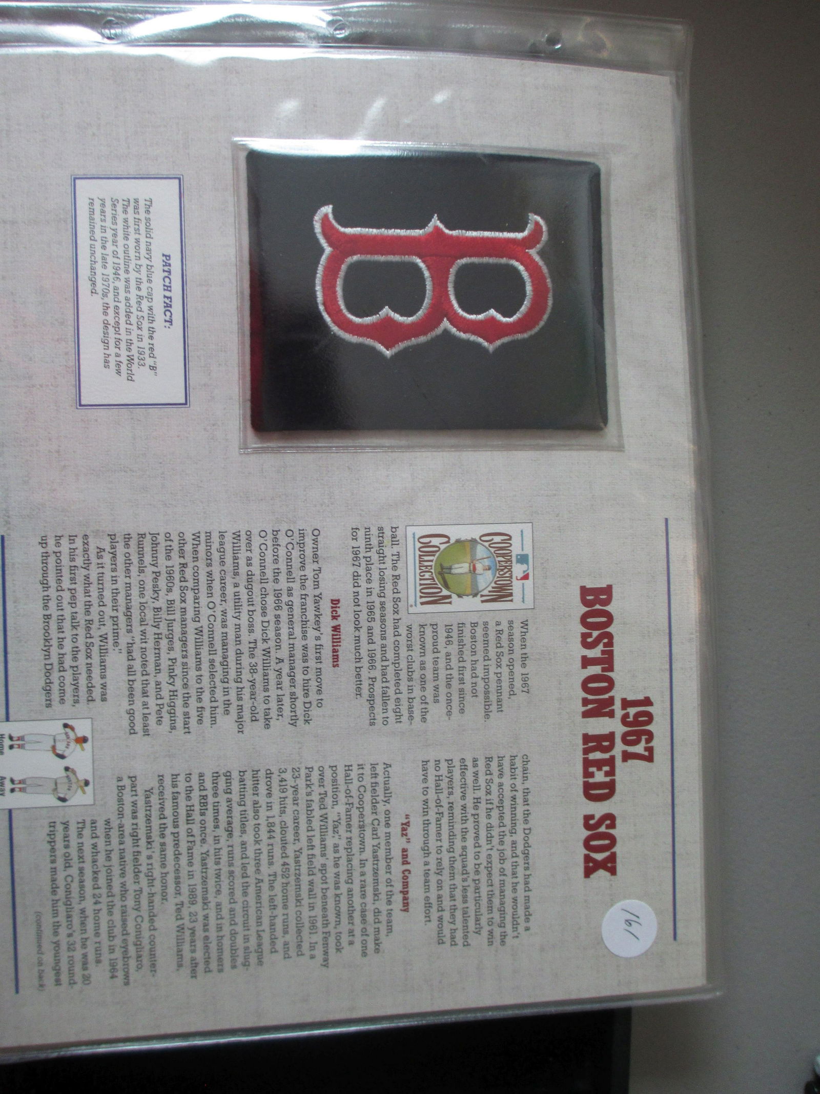 rare patch on card 1967 boston red sox (1 of 1)