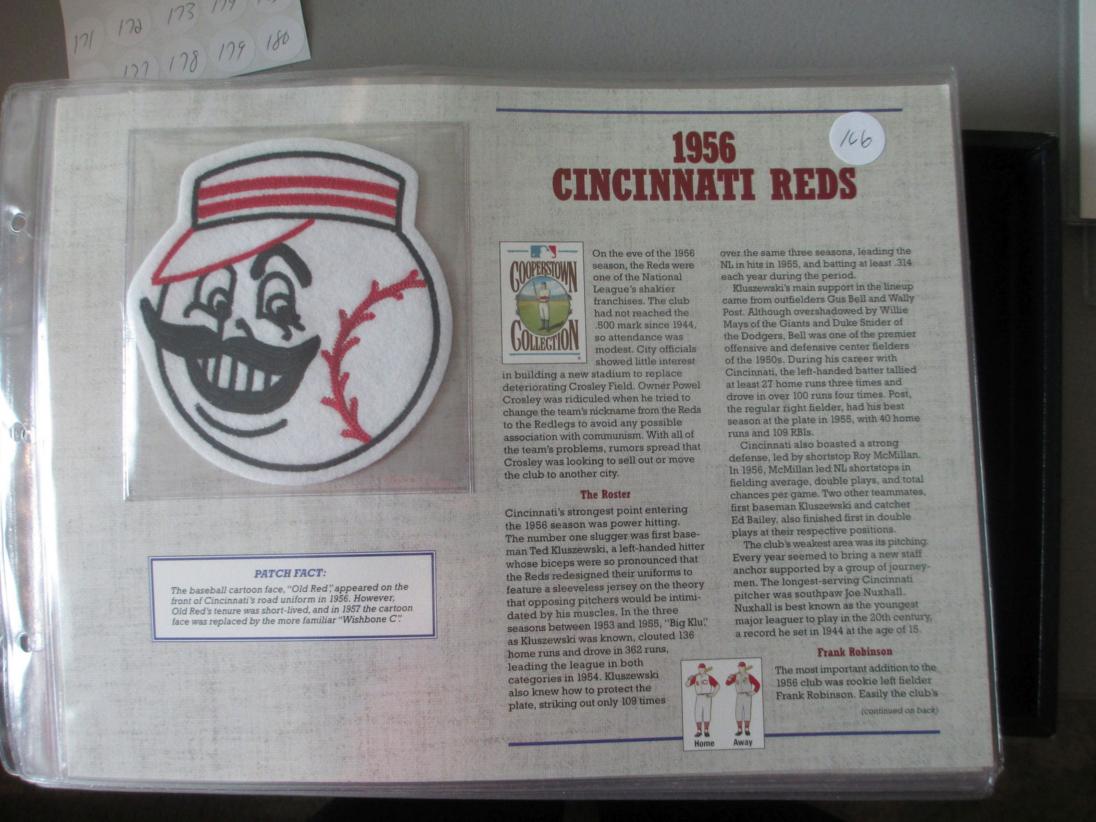 rare patch on card 1956 cincinnati reds (1 of 1)