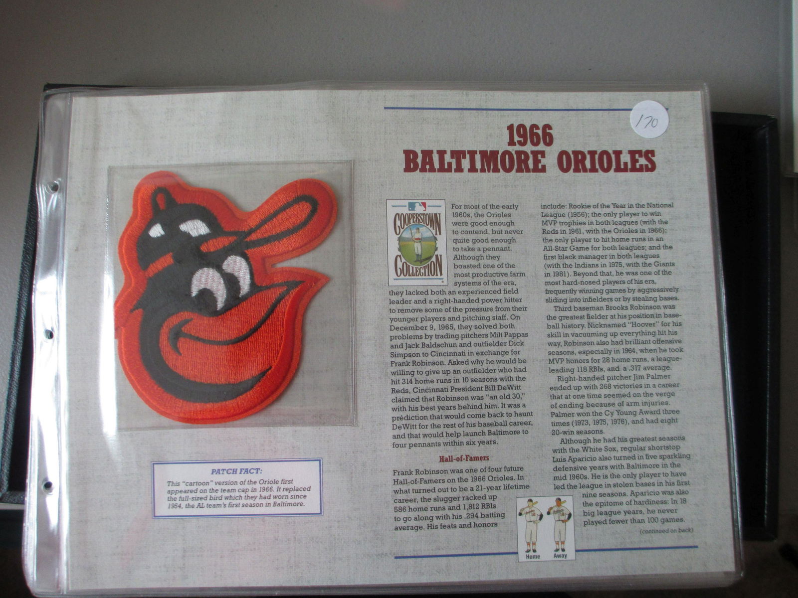 rare patch on card 1966 baltimore orioles (1 of 1)