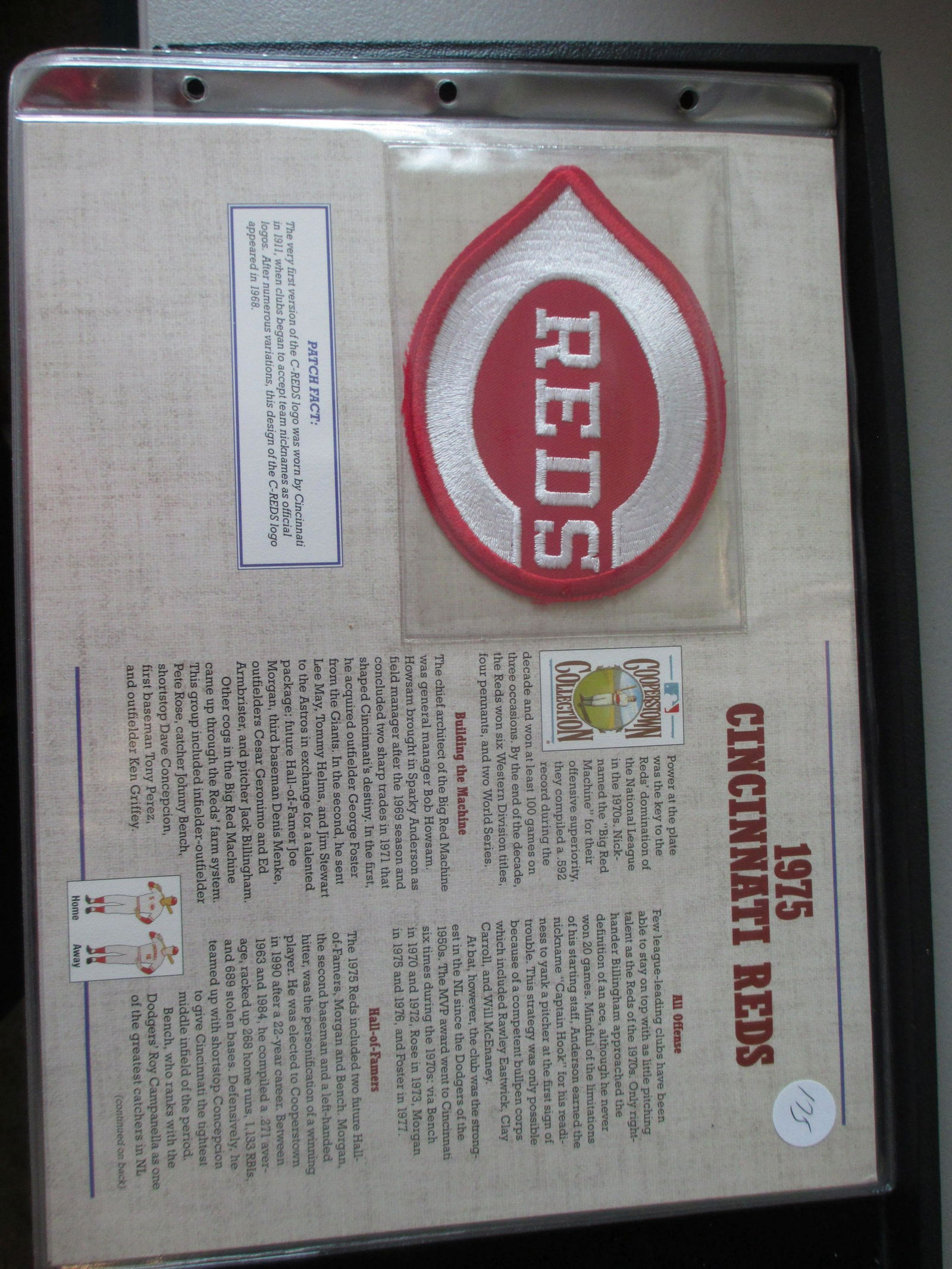 rare patch on card 1975 cincinnati reds (1 of 1)