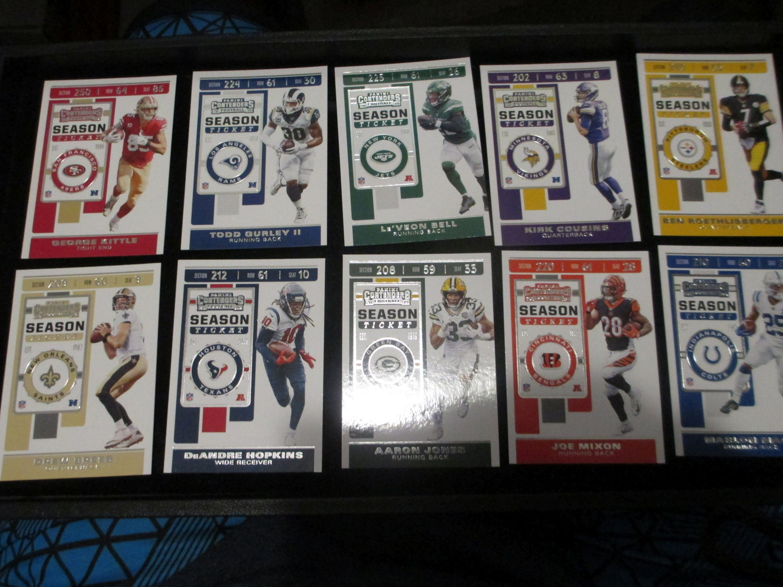 lot of 10 season ticket football cards: season ticket