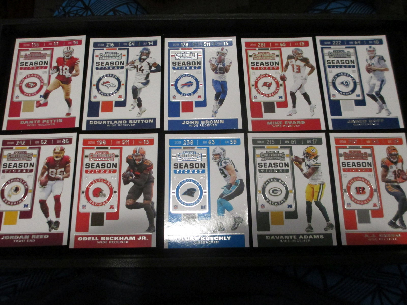 lot of 10 season ticket football cards: season ticket