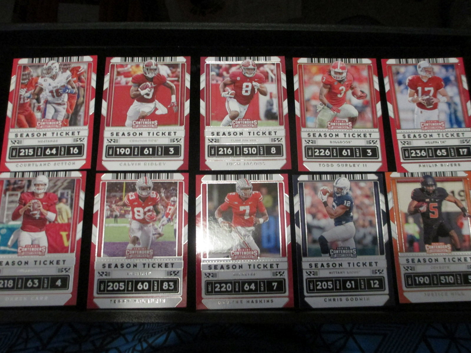lot of 10 season ticket football cards: season ticket