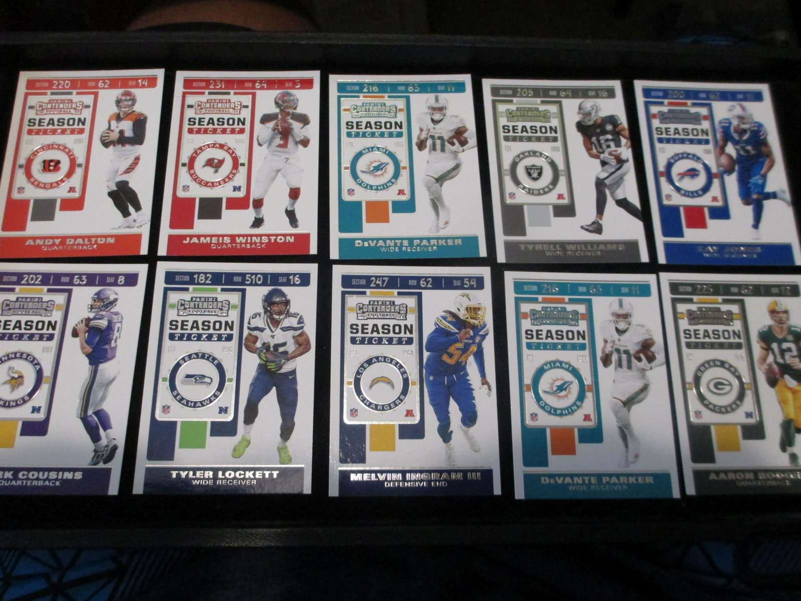 lot of 10 season ticket football cards: season ticket