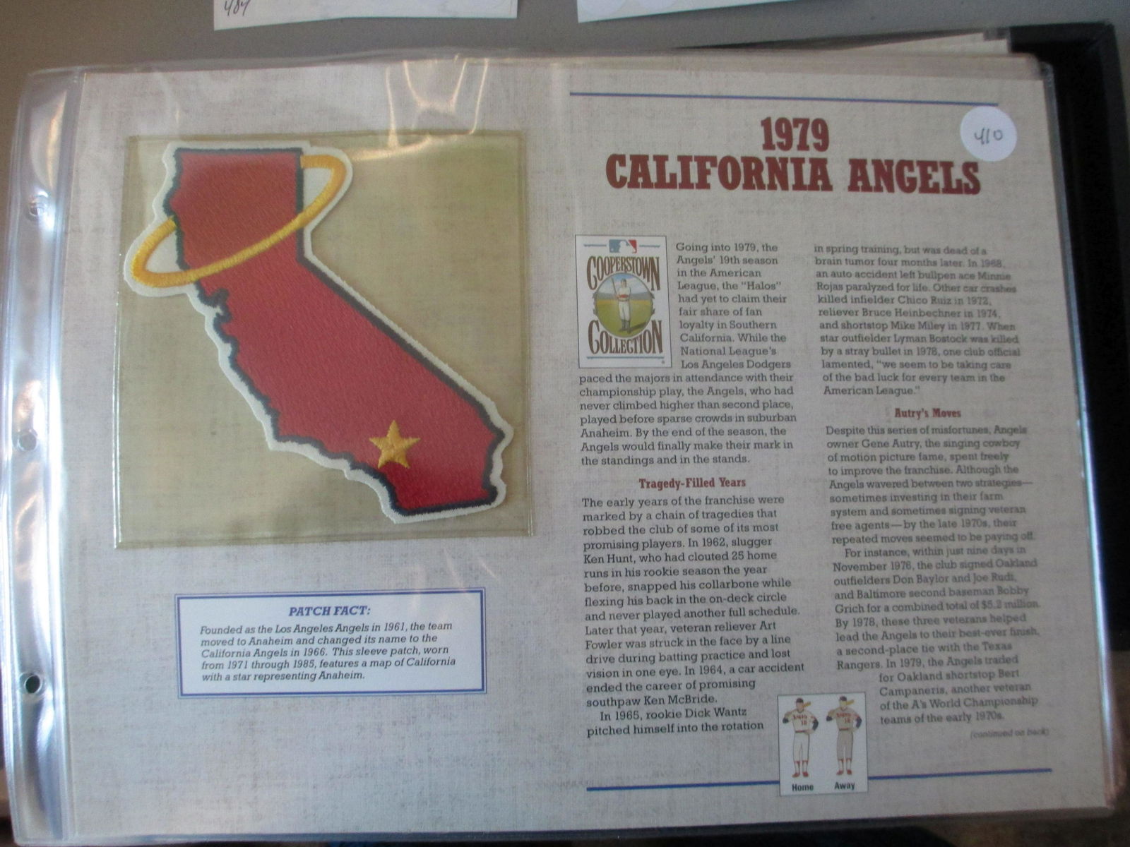 large vintage bb patch on card 1979 california angels (1 of 1)