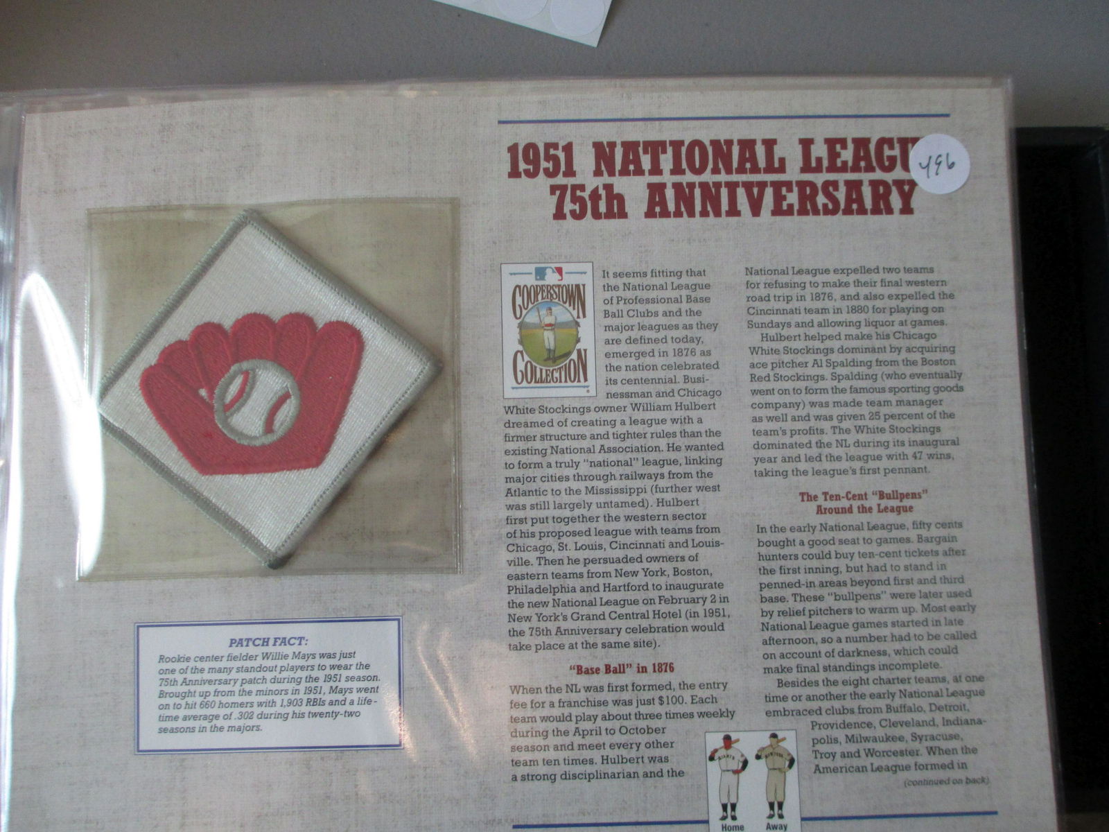 vintage patch 1951 nat eague 75th anniversary (1 of 1)