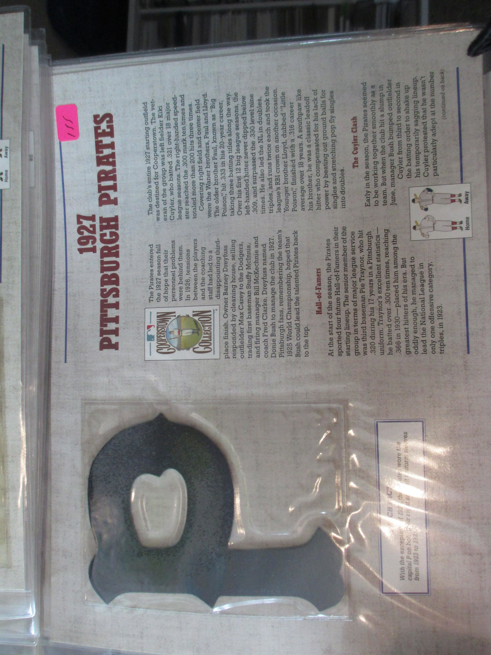 large vintage patch on card 1927 pittsburgh pirates (1 of 1)