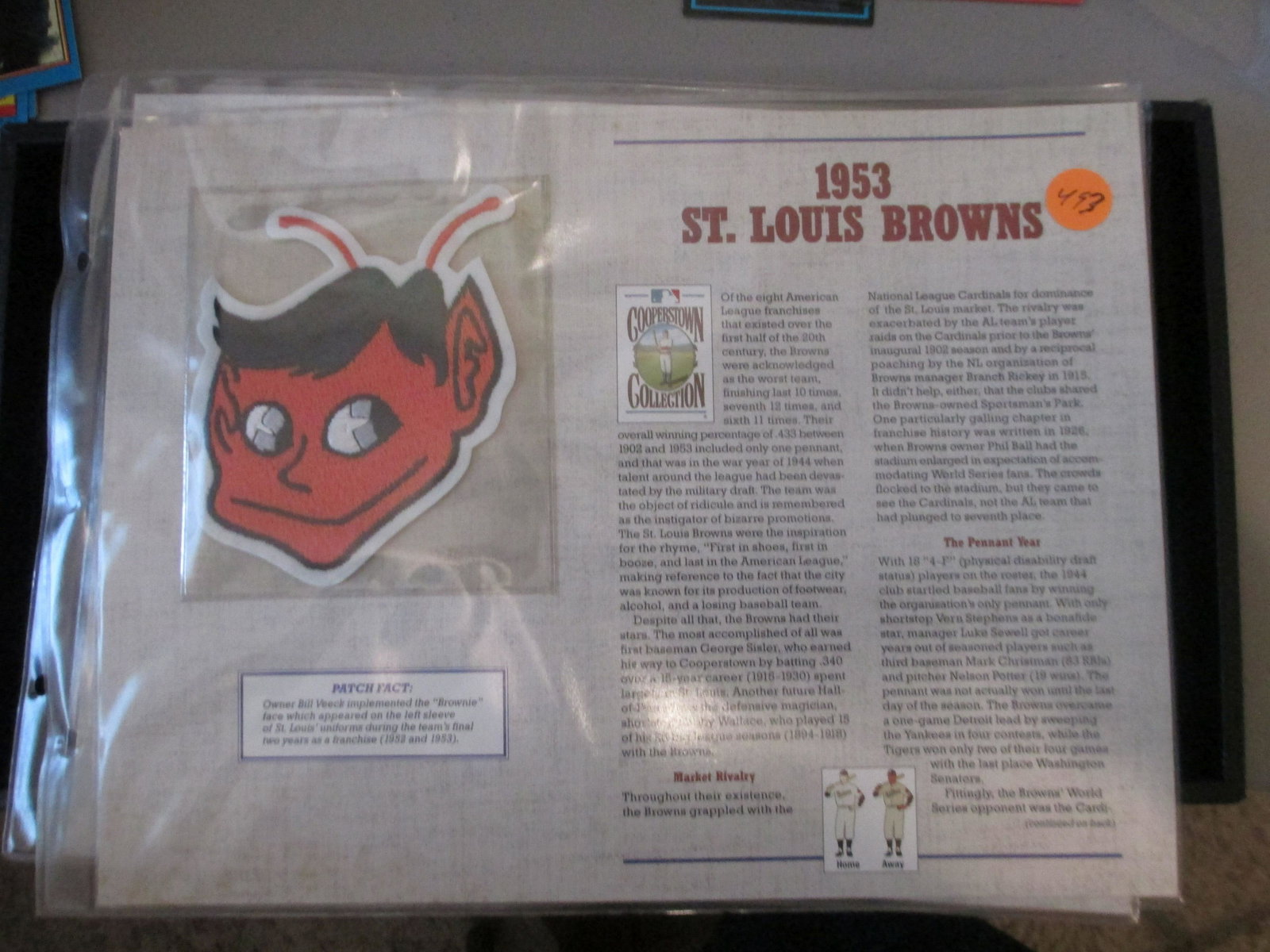 vintage baseball patch 1953 st louis browns (1 of 1)