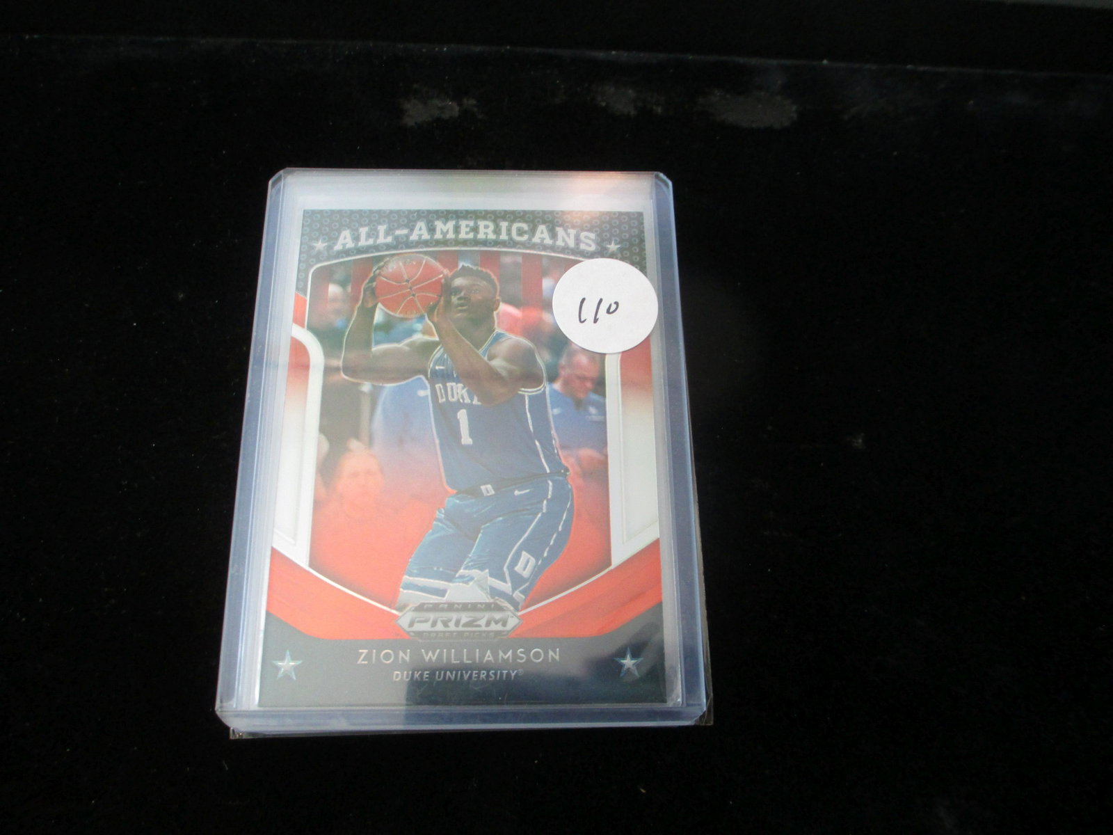 zion williamson all-american prizm no100: in top loaded sleeve