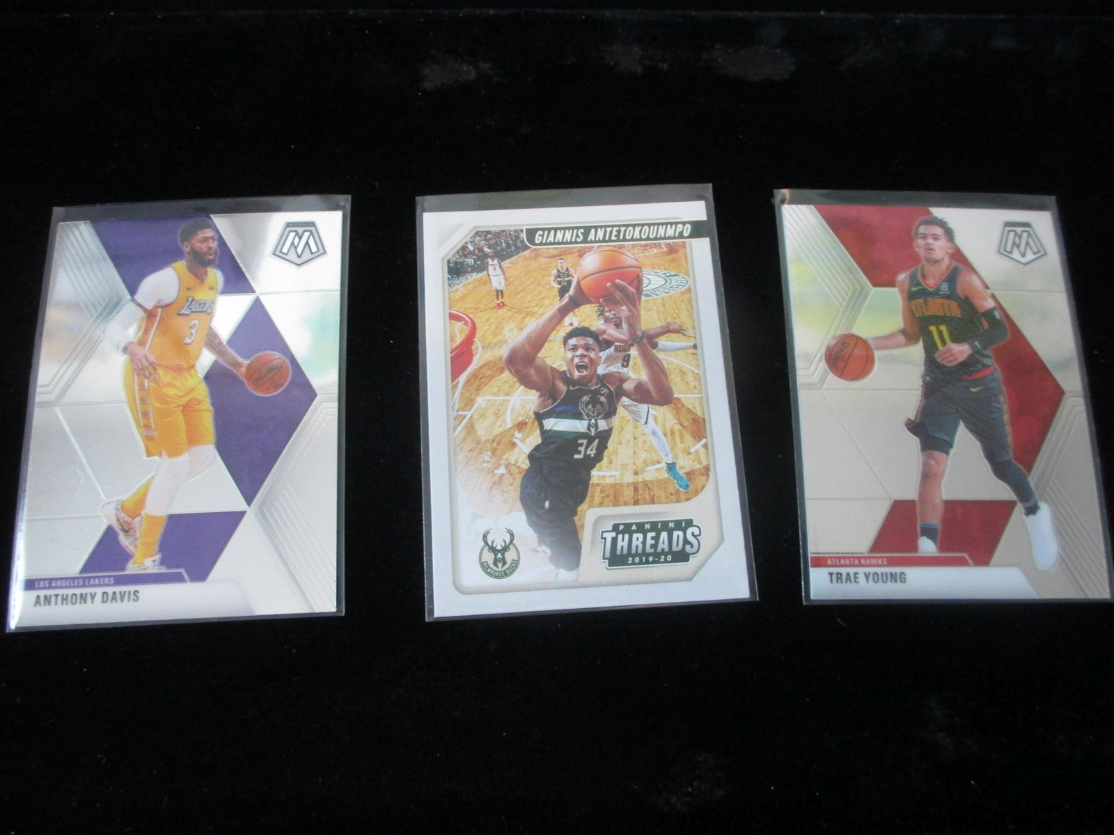 anthony davis,giannis antetokounmpo,trae young: 3 card lot