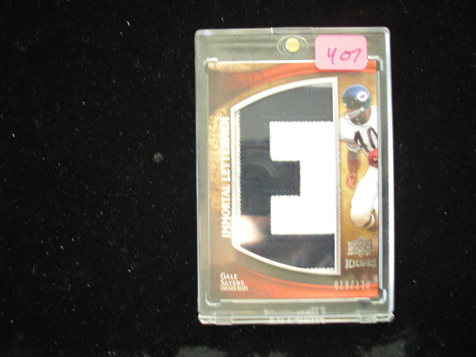 icons patch gale sayers #018/120: in hard plastic case