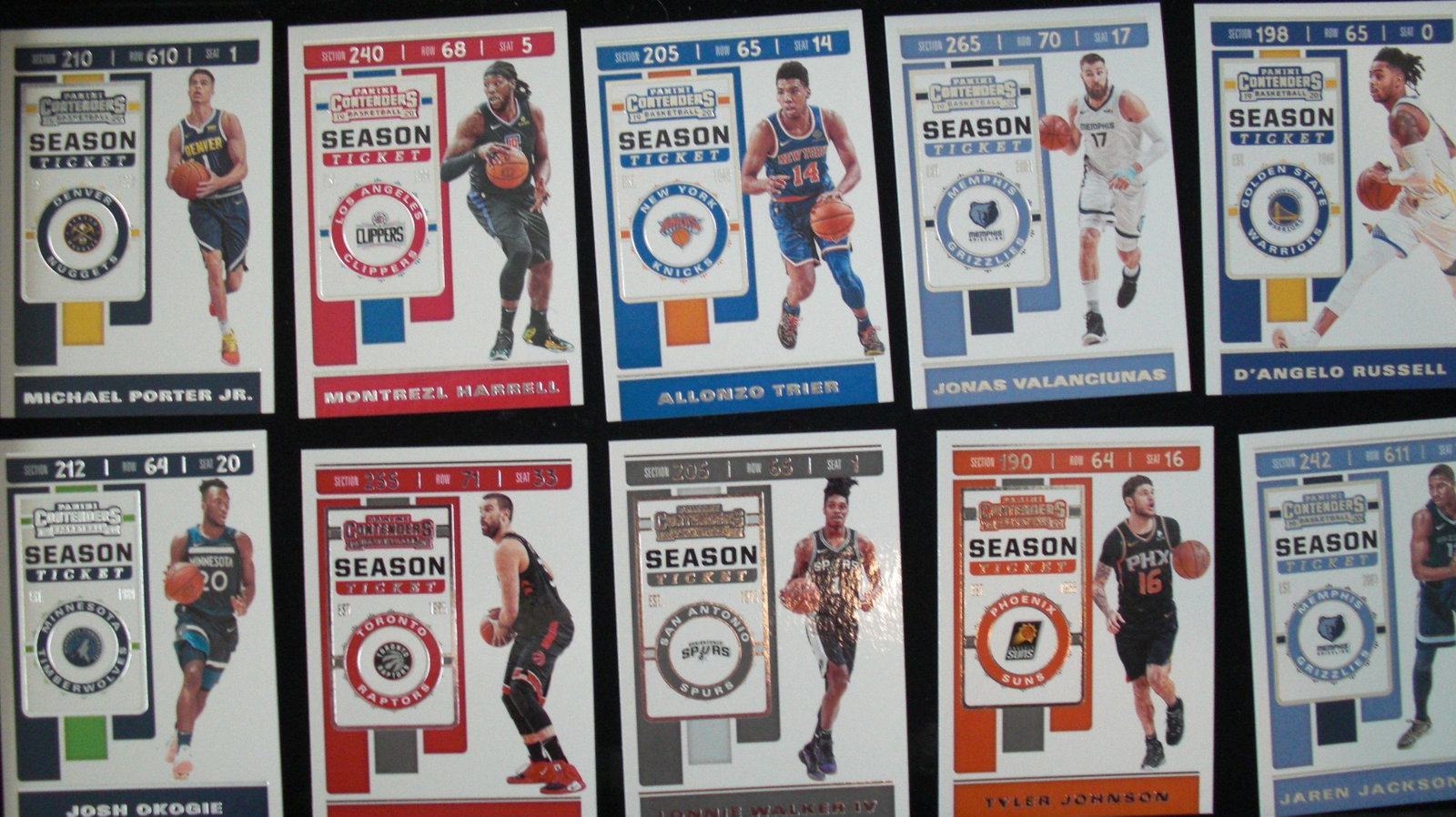 lot of 10 season ticket basketball cards: nice lot