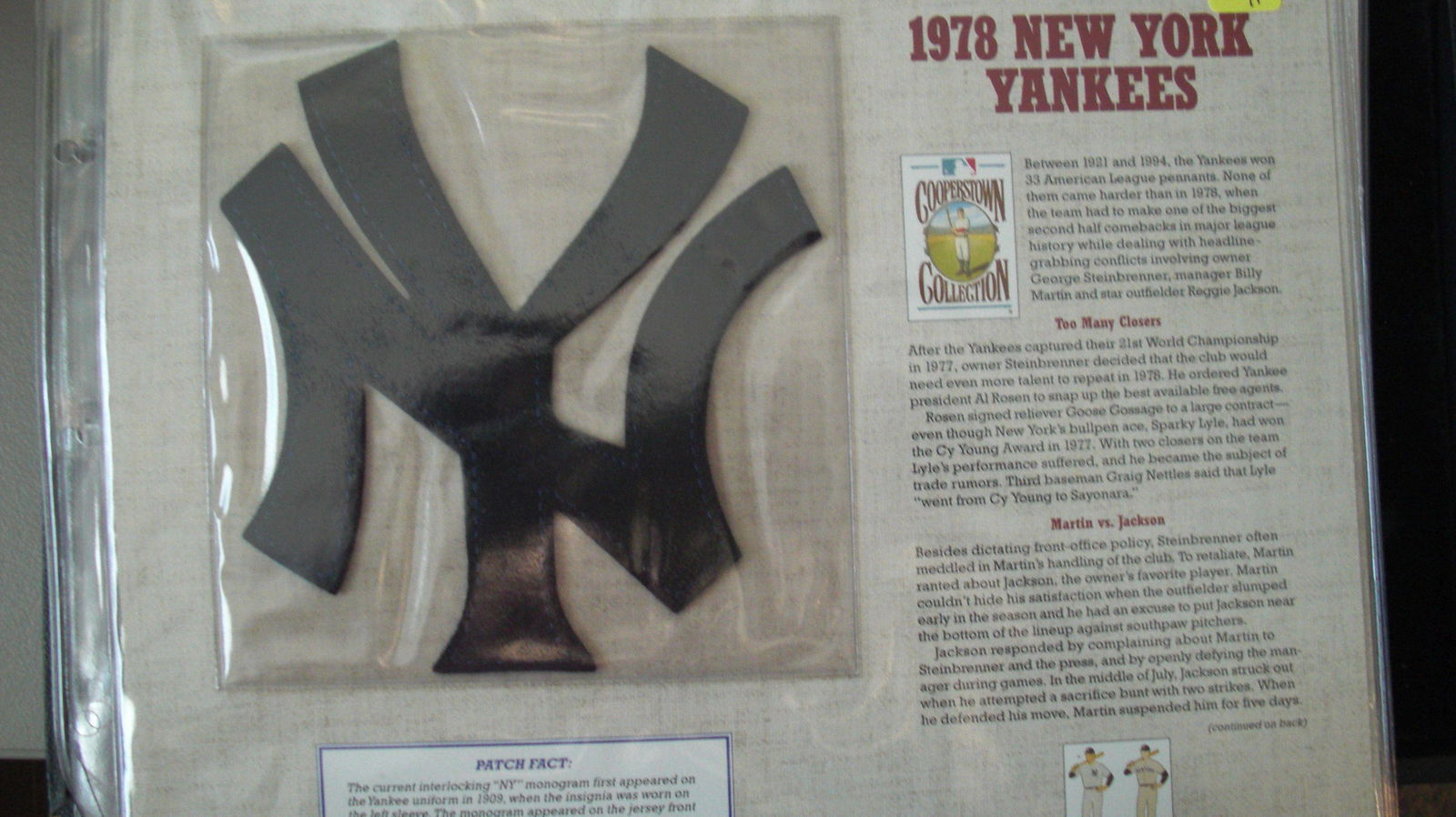 vintage baseball patch 1978 new york yankees (1 of 1)