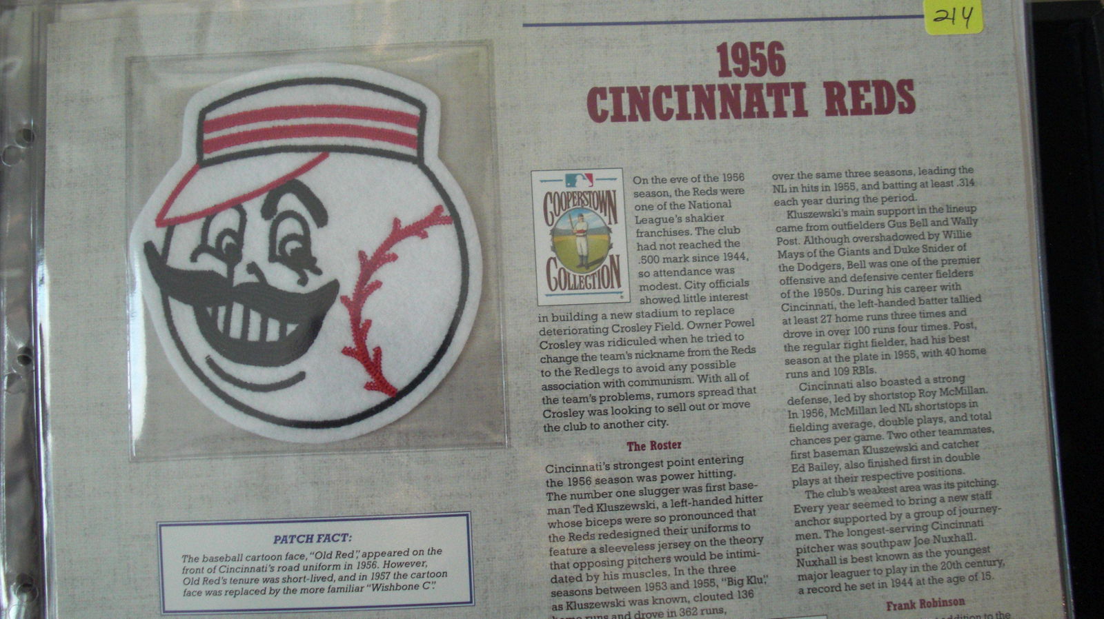 vintage baseball patch 1956 cincinnati reds (1 of 1)
