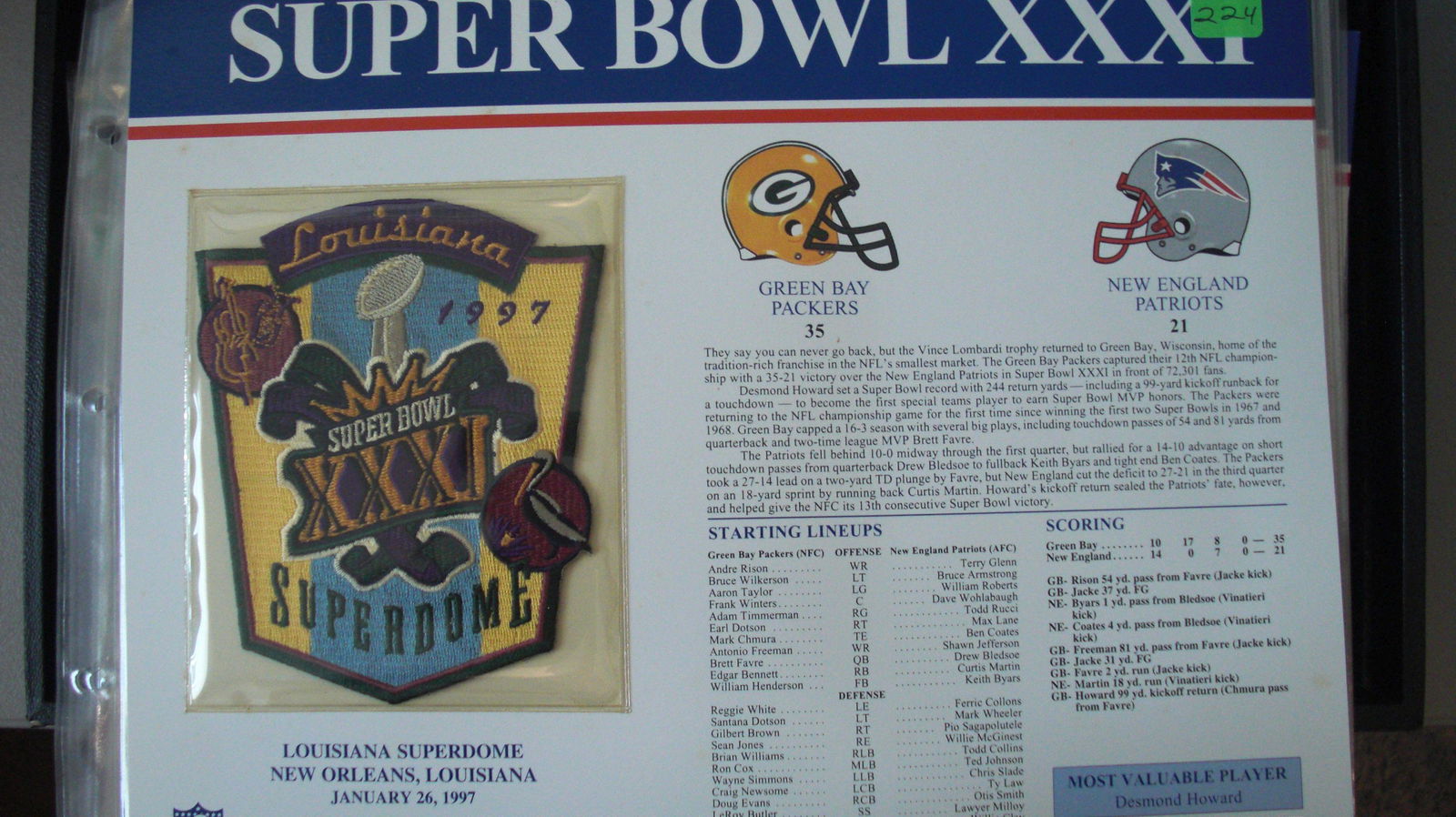 vintage super bowl patch XXXI (1 of 1)