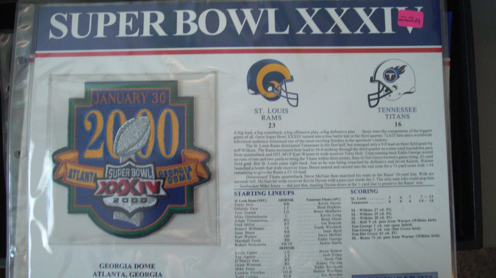 vintage super bowl patch XXXIV (1 of 1)