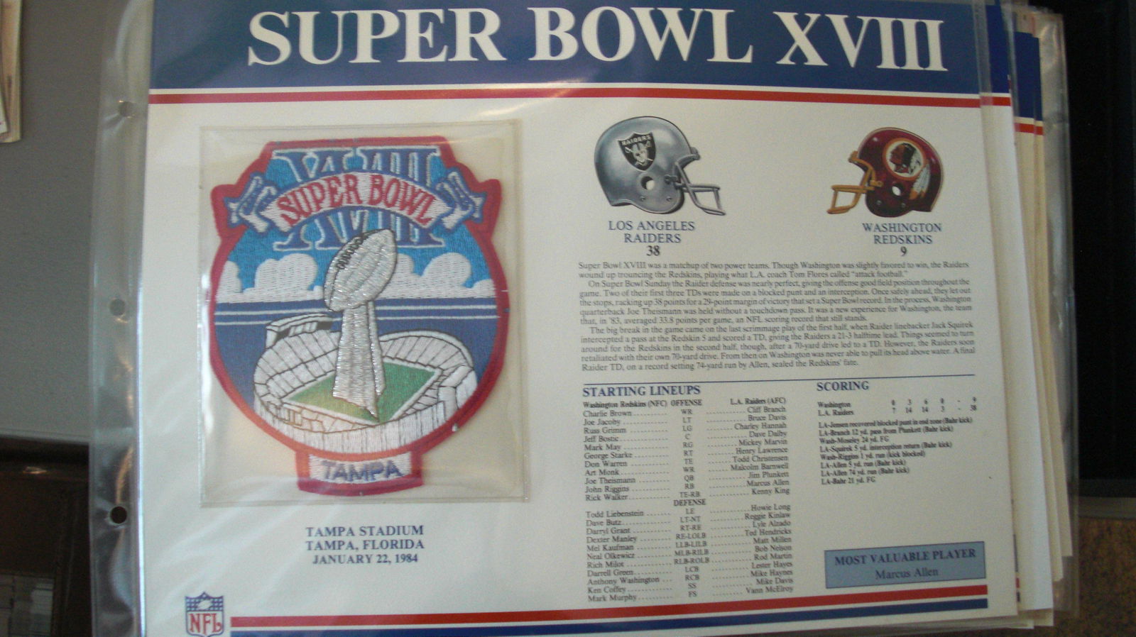vintage super bowl patch XVIII (1 of 1)
