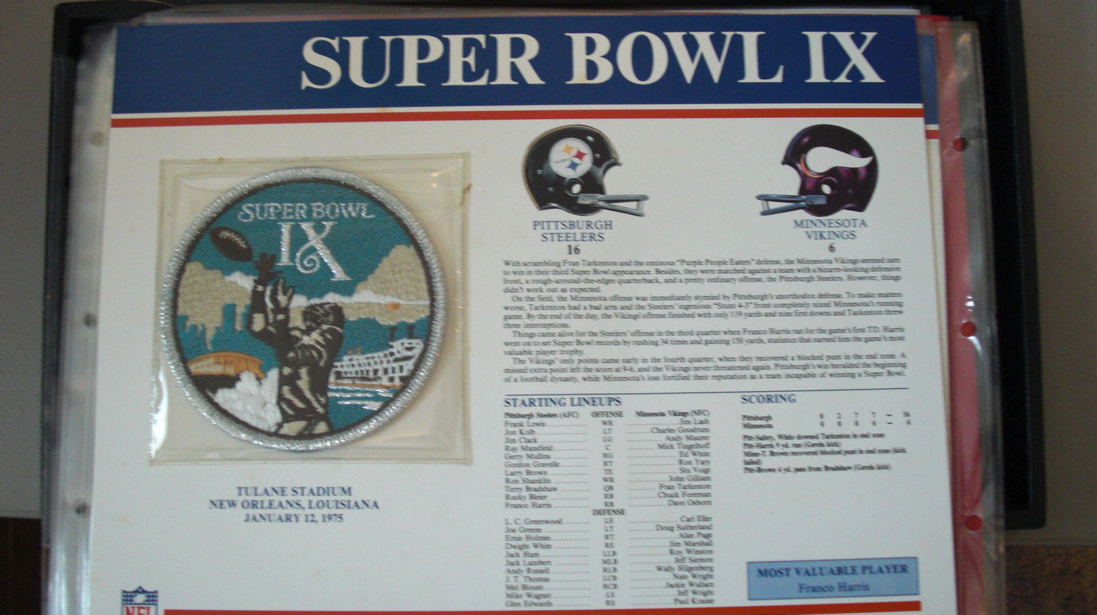 vintage super bowl patch IX (1 of 1)
