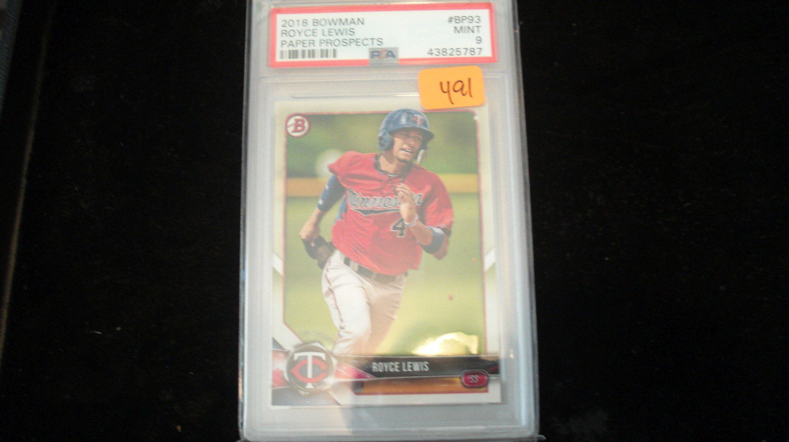 psa graded 2018 bowman royce lewis mint 9 (1 of 1)