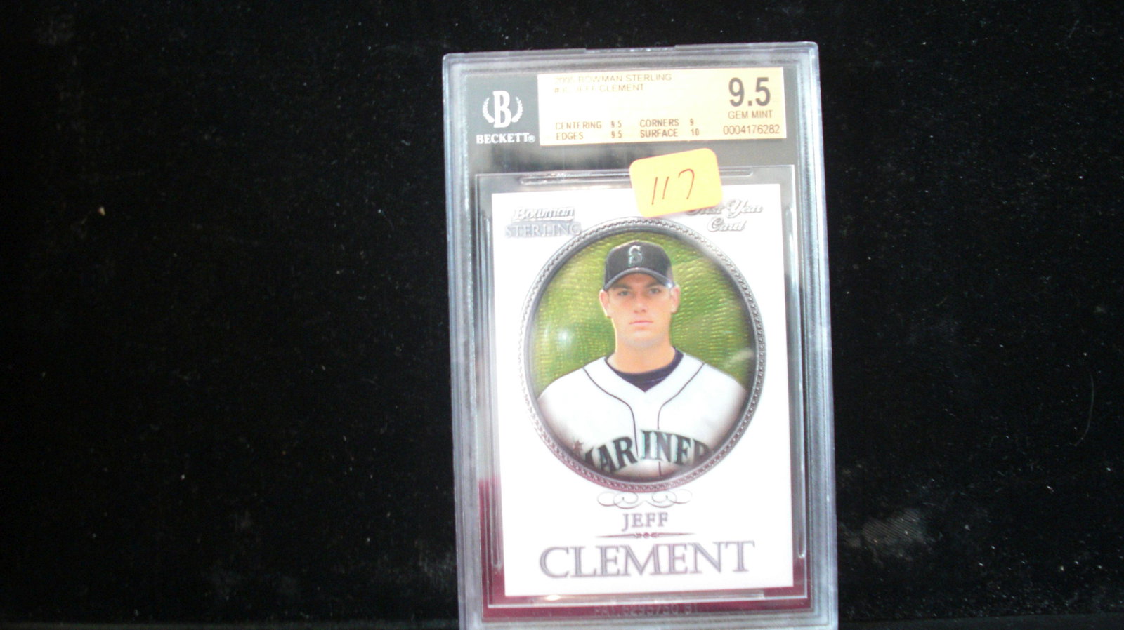 graded beckett jeff clement mint 9.5: nice graded card