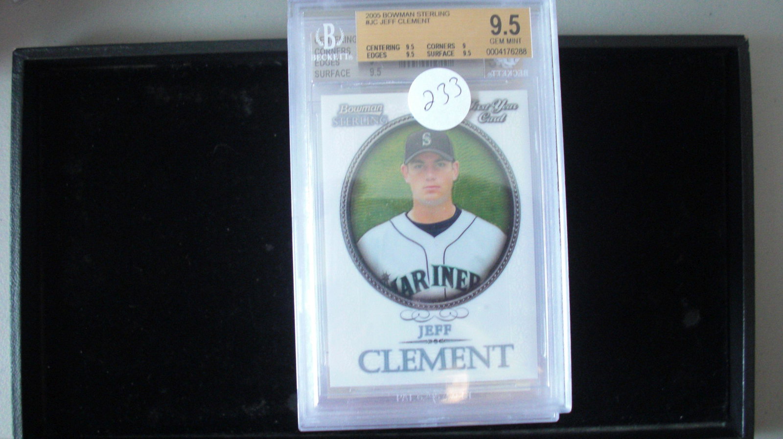 graded beckett jeff clement mint 9.5: nice graded card