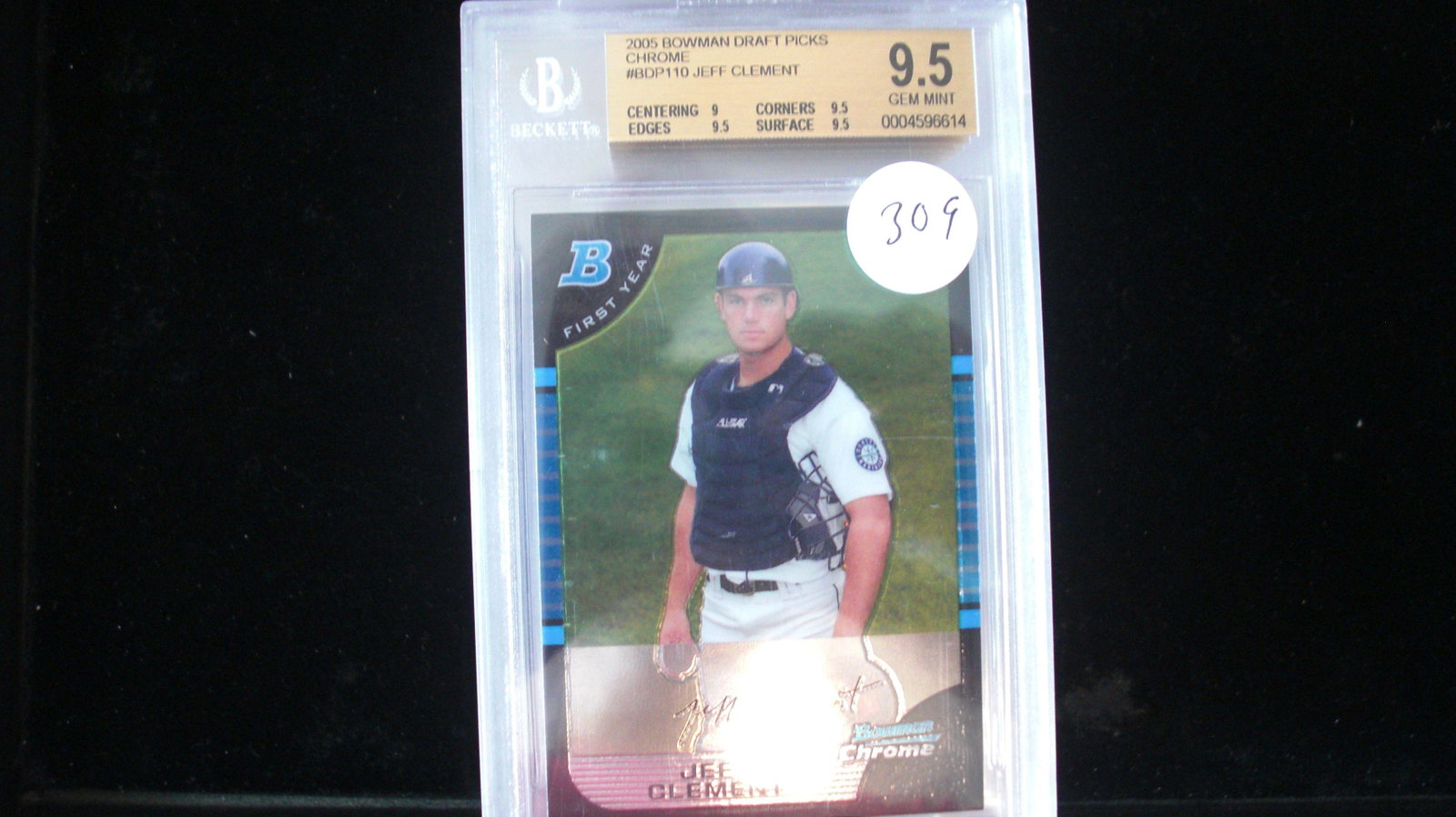 graded beckett jeff clement mint 9.5: graded card lot