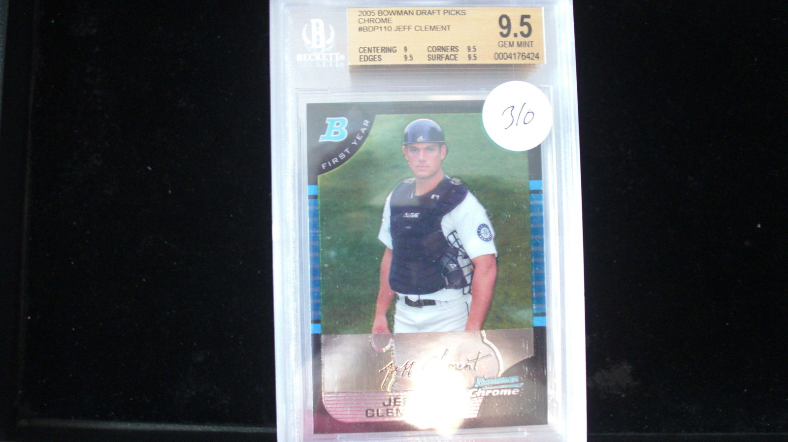 graded beckett jeff clement mint 9.5: graded card lot