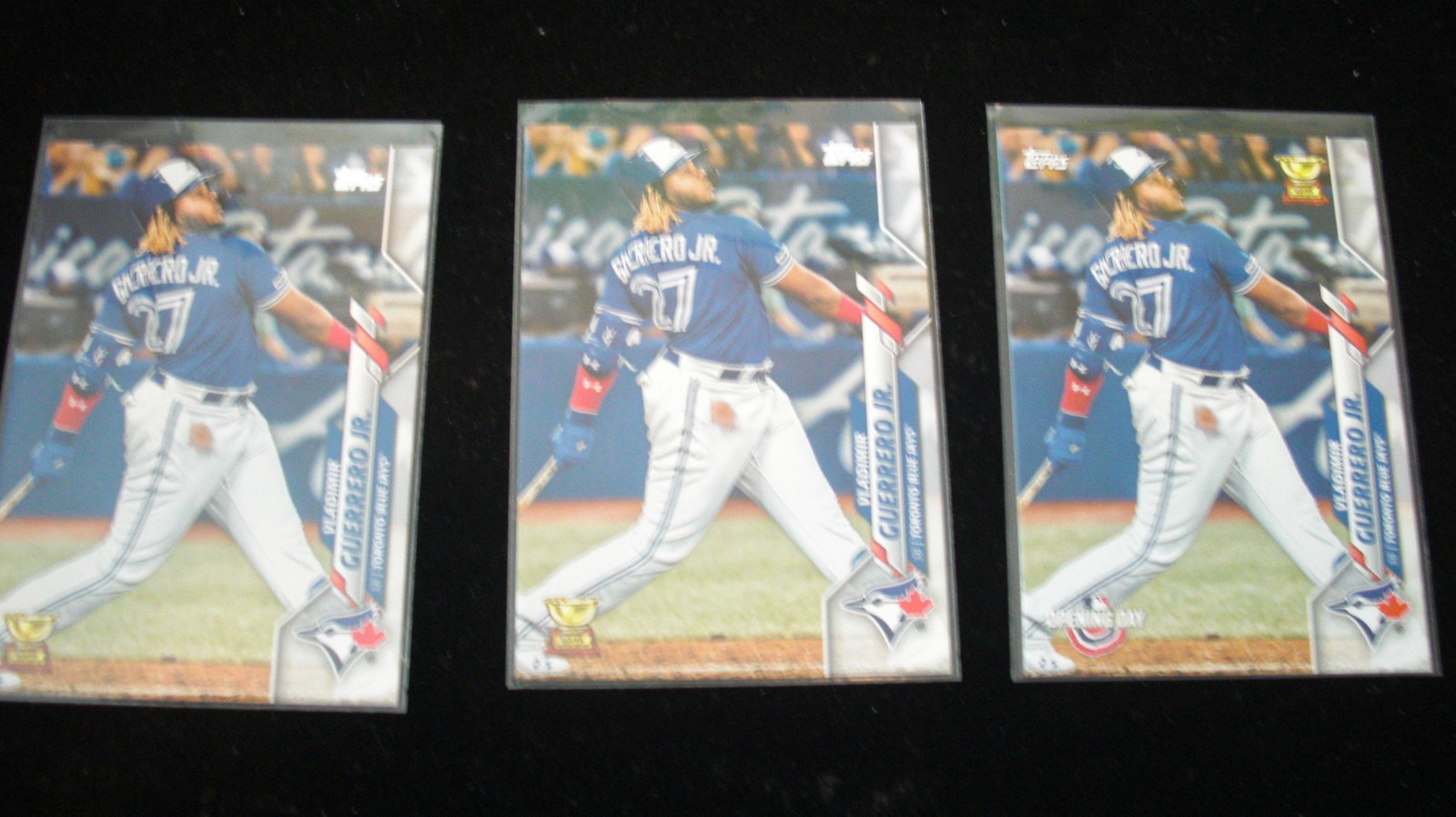 lot of 3 vladimir guerrero jr cards: blue jays