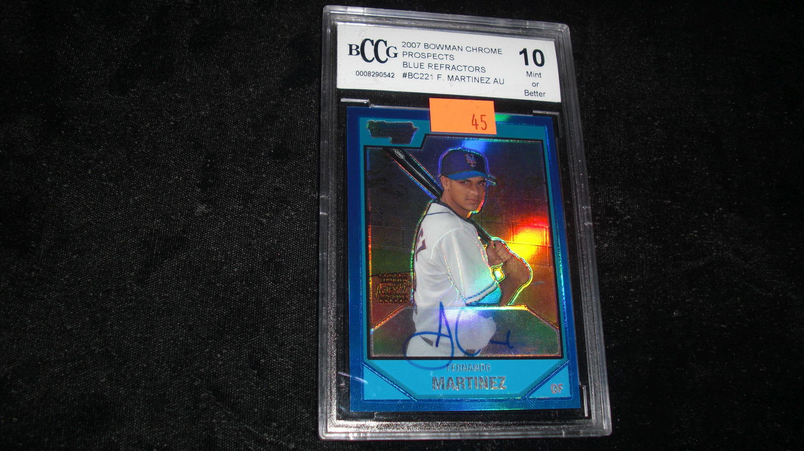 beckett graded f martinez mint 10 blue refractor (1 of 1)