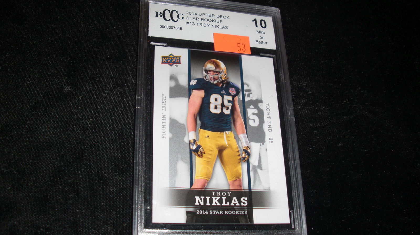 beckett graded troy niklas mint 10 (1 of 1)
