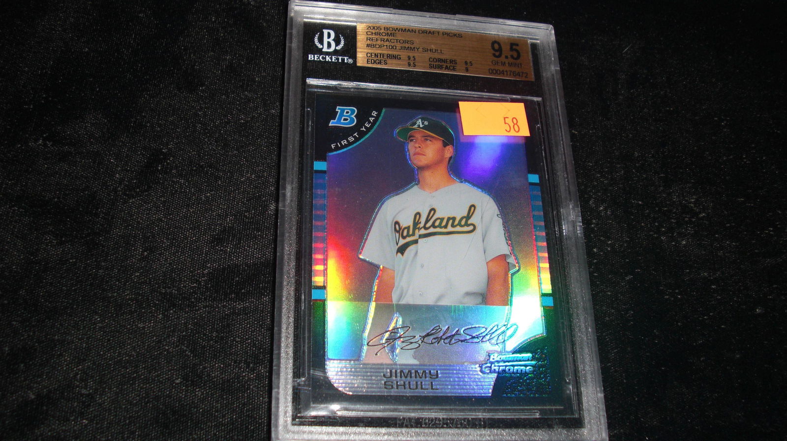 beckett graded jimmy shull mint 9.5 refractor (1 of 1)