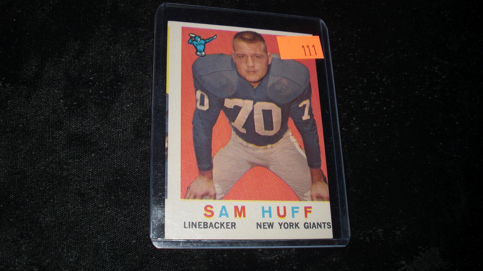 vintage sam huff n.y giants rookie: in top loader