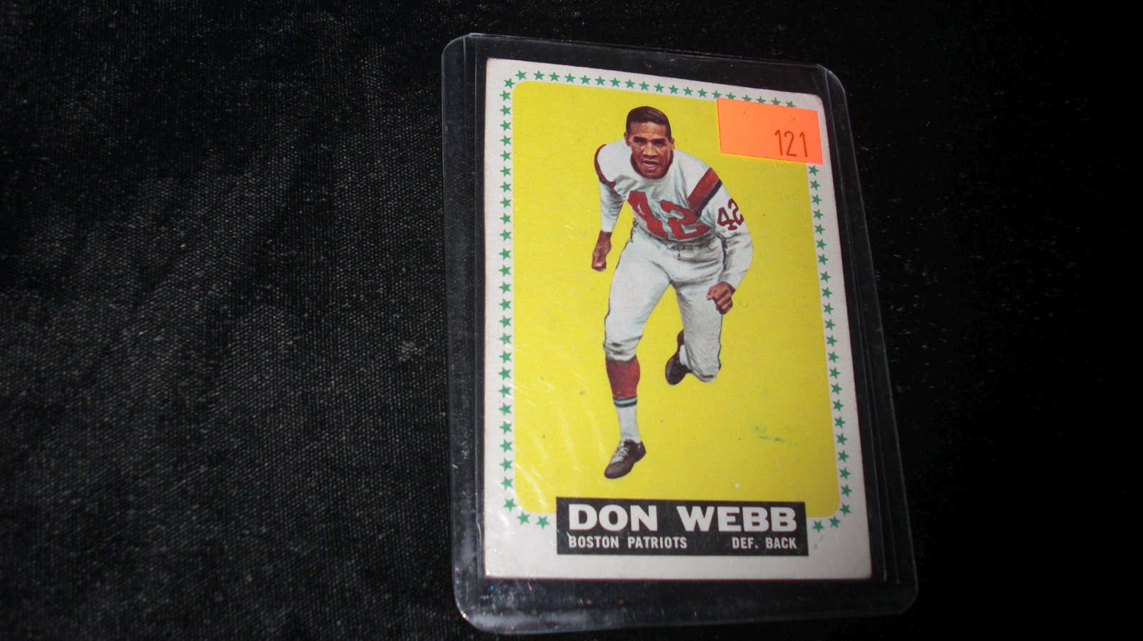 vintage don webb boston patriots: in top loader