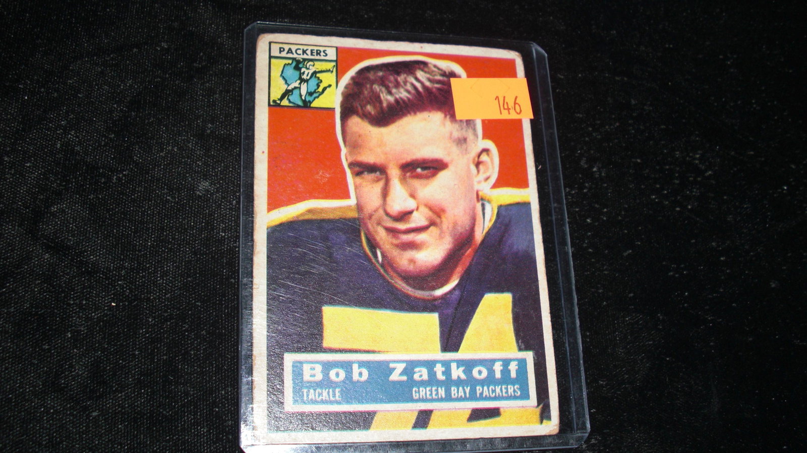 vintage bob zatkoff green bay packers: in top loader