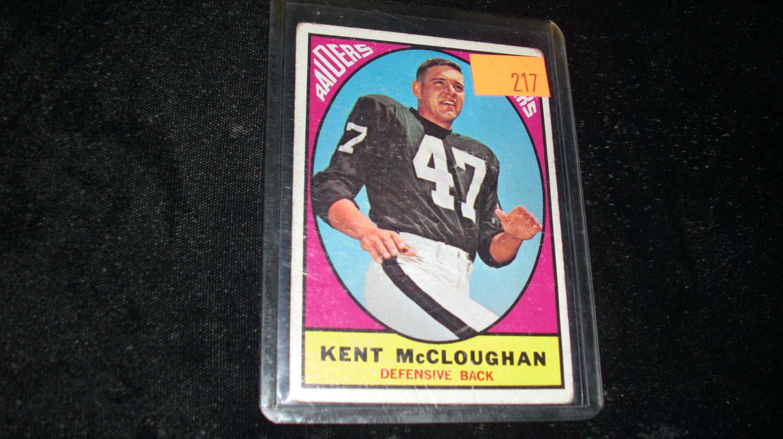 vintage kent mccloughan raiders: in top loader
