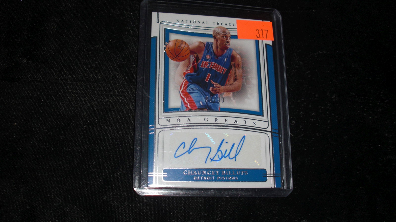 national treasures chauncey billups signature #90/99: in top loader