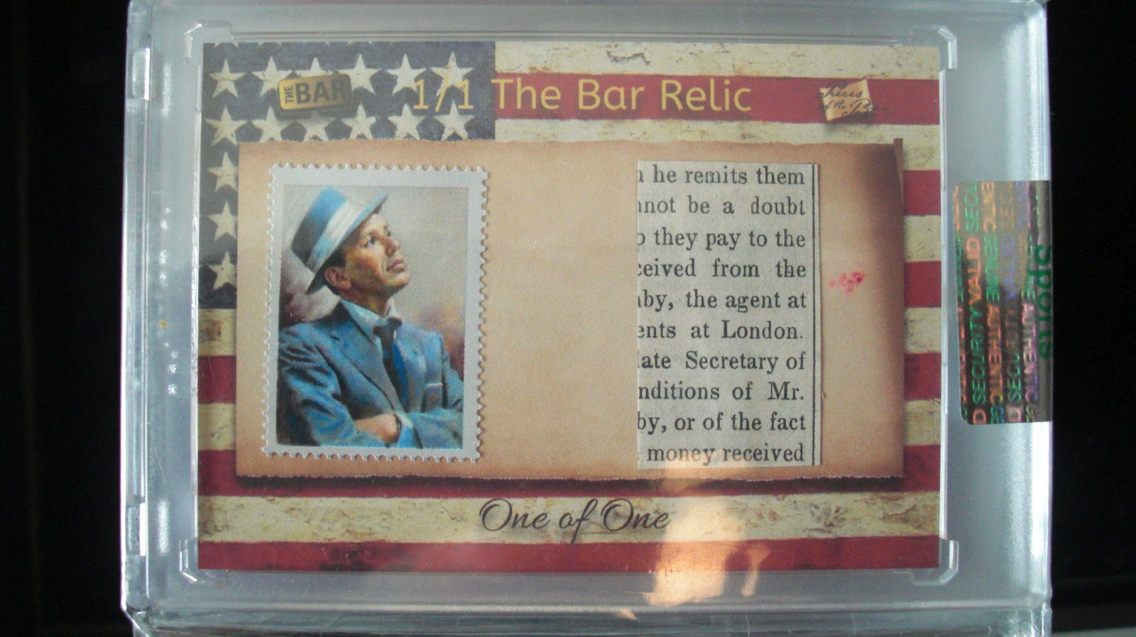 the bar 1/1 frank sinatra stamp and samual colt news: in hard plastic case