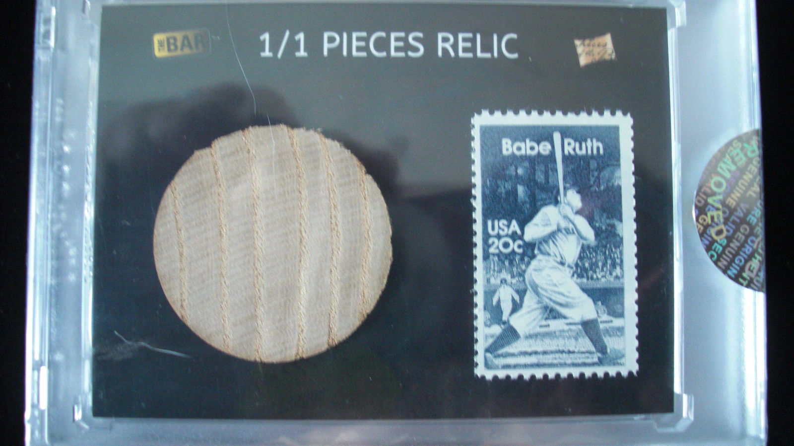 the bar 1/1 babe ruth stamp and bat relic (1 of 1)