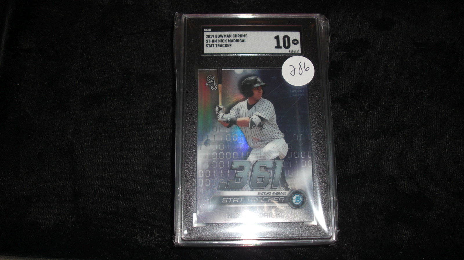 sgc graded nick madrigal mint 10 stat tracker: nice graded card