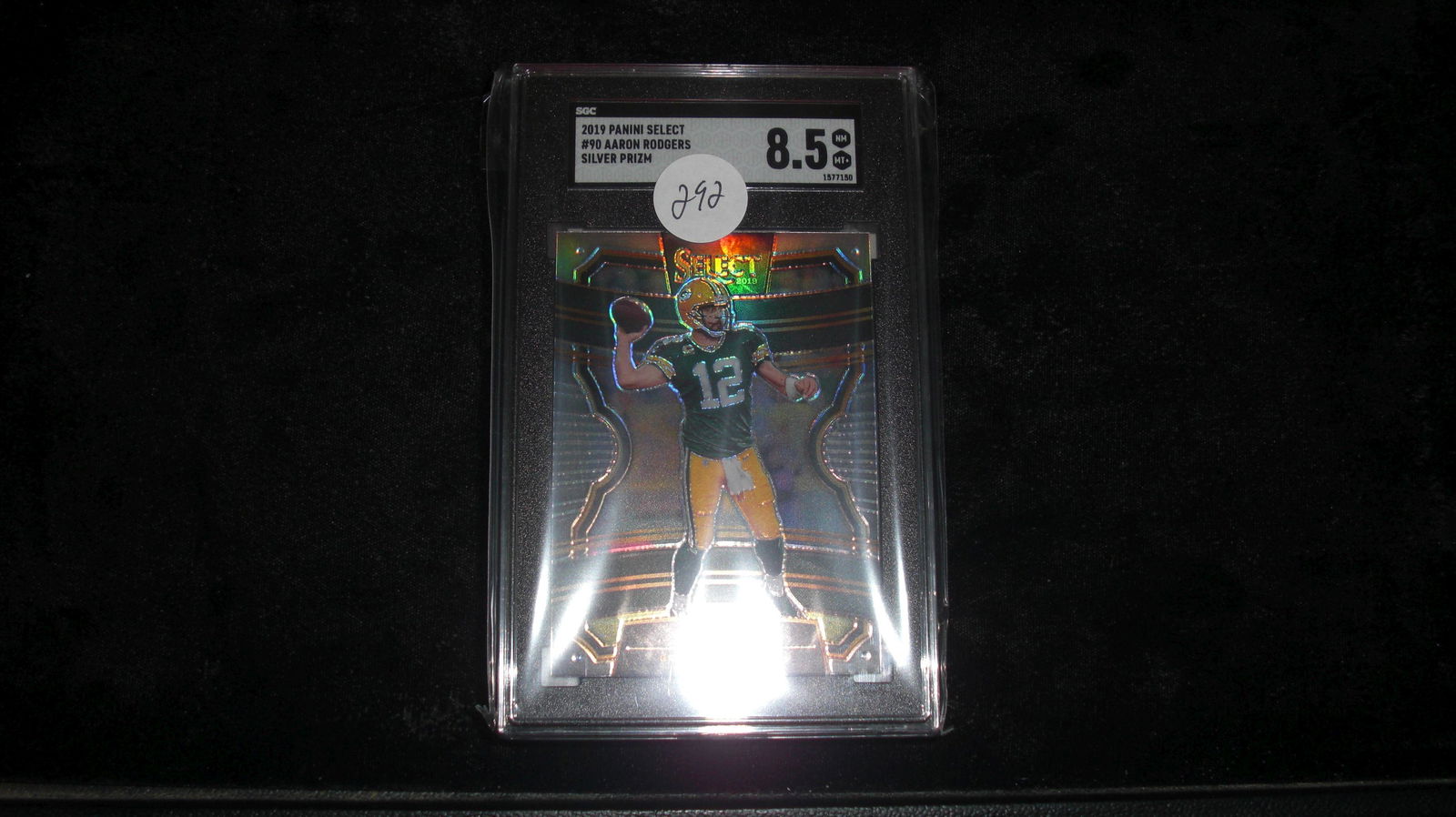 sgc graded aaaron rodgers mint 8.5 silver prizm (1 of 1)