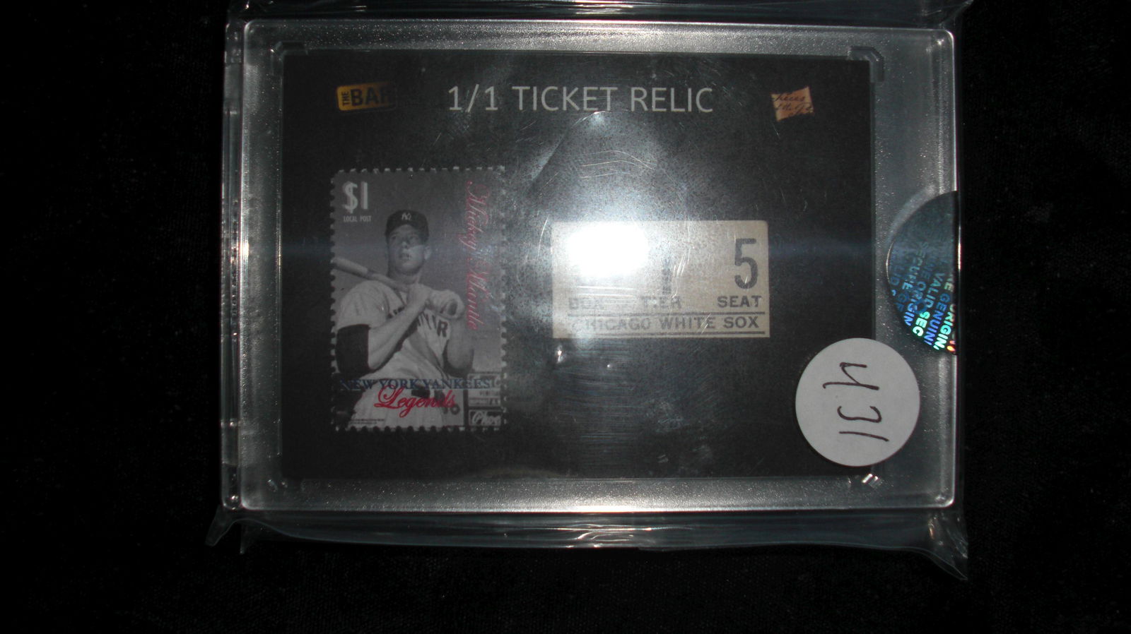 the bar 1/1 mickey mantle ticket relic and stamp (1 of 1)