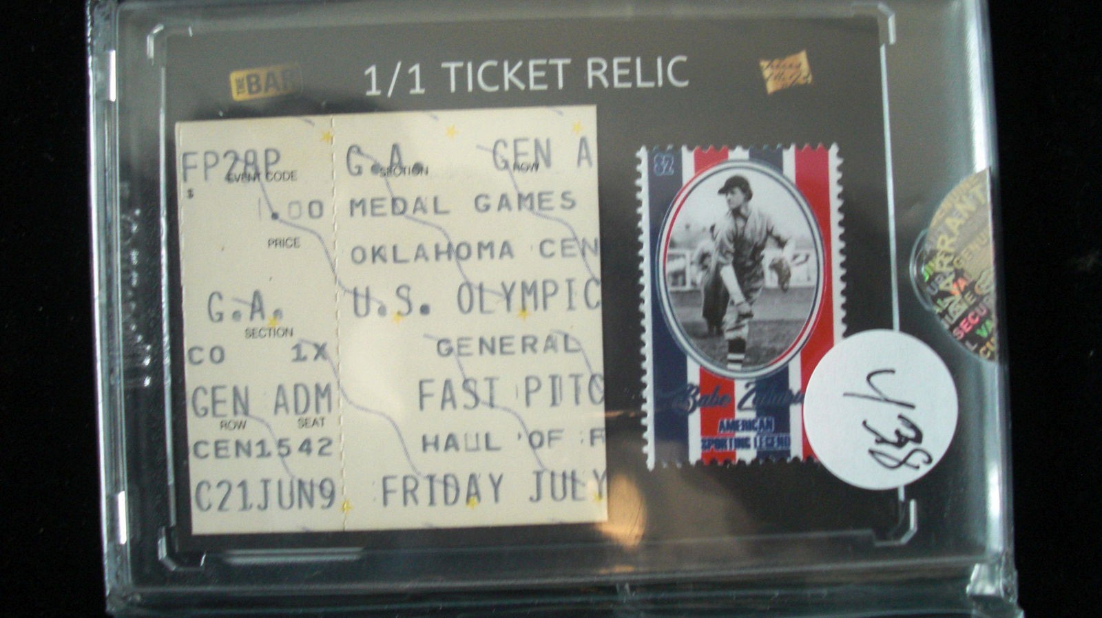 the bar 1/1 ticket and stamp babe zaharias olympic (1 of 1)