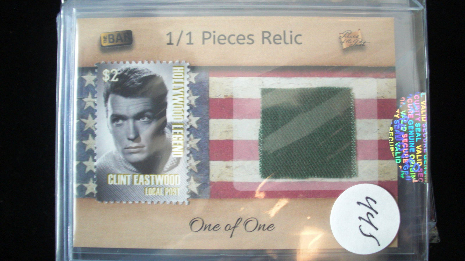 the bar 1/1 clint eastwood stamp and army relic: in top loader