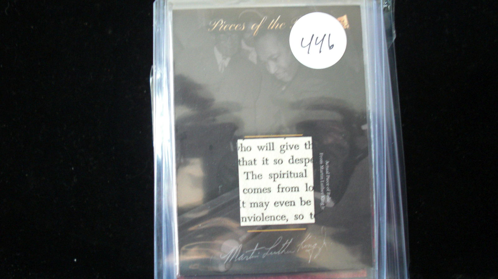 the bar 1/1 martin luther king jr pieces of the past: in top loader
