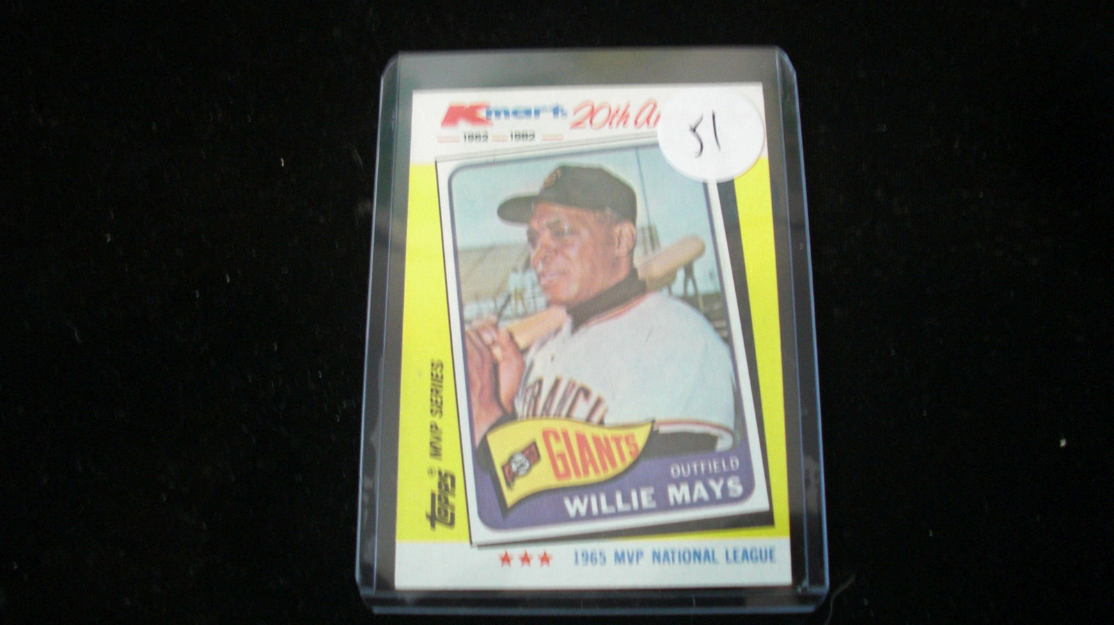 willie mays kmart card: in top loader