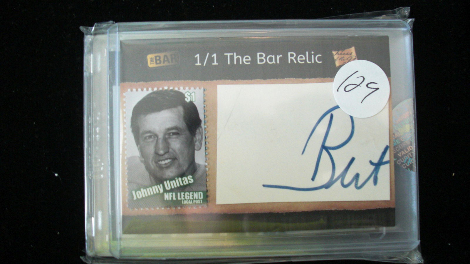 the bar 1/1 johnny unitas nfl hand inscription (1 of 1)