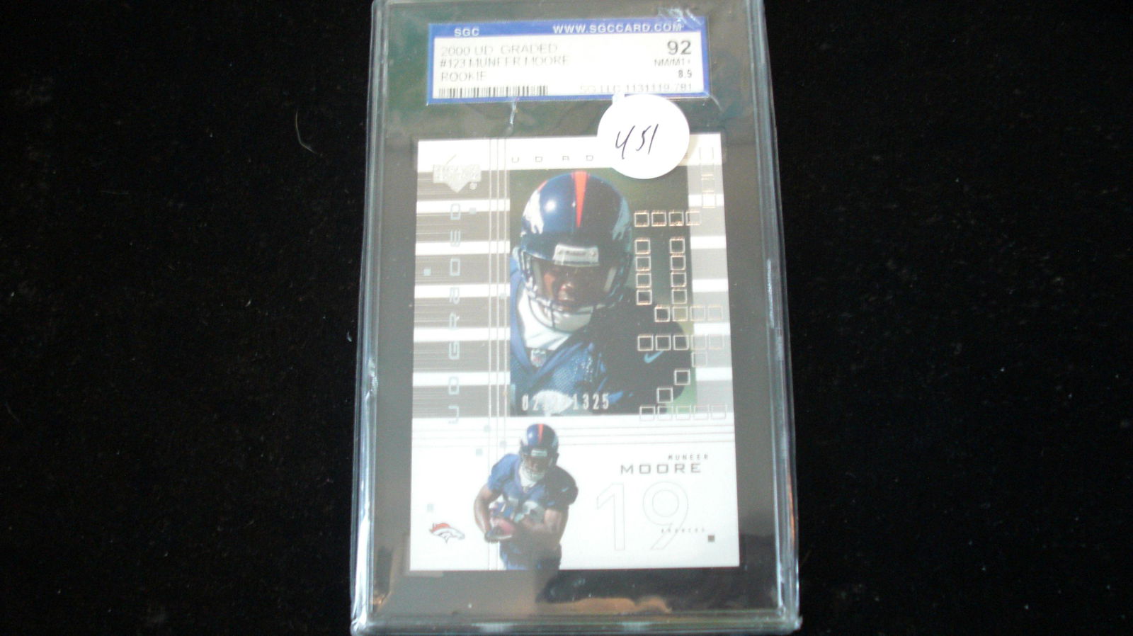 sgc graded muneer moore mint 8.5 rookie (1 of 1)